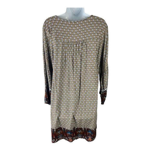 Umgee Peasant Tunic Dress Boho Shift Dress Split Neck sz XL - Picture 4 of 11